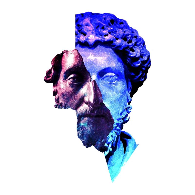 Stoikismus Marcus Aurelius Lila Universum Kunstwerk