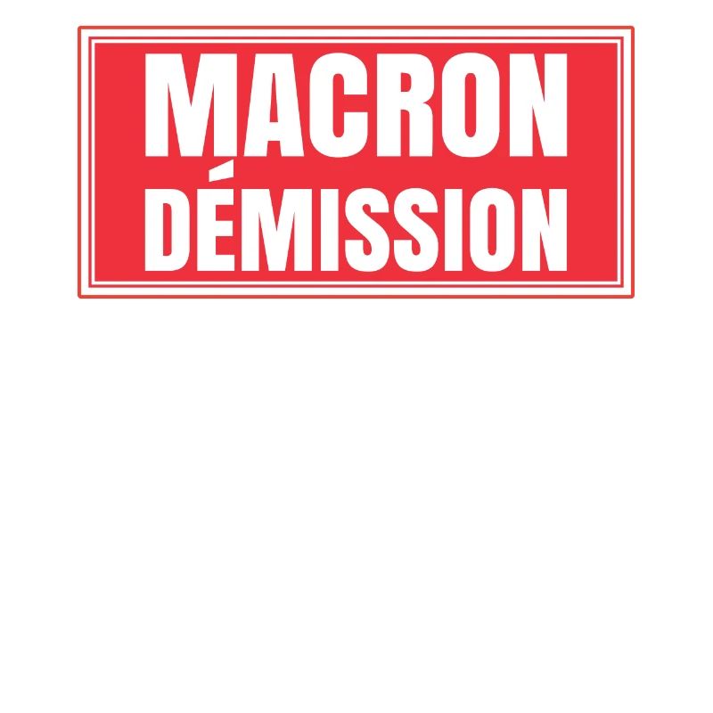 Macron resignation placard protesting strike