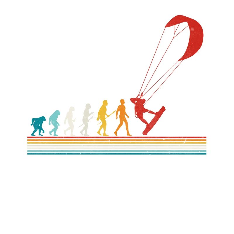 Retro Evolution Kite Surfing Funny Kite Boarding