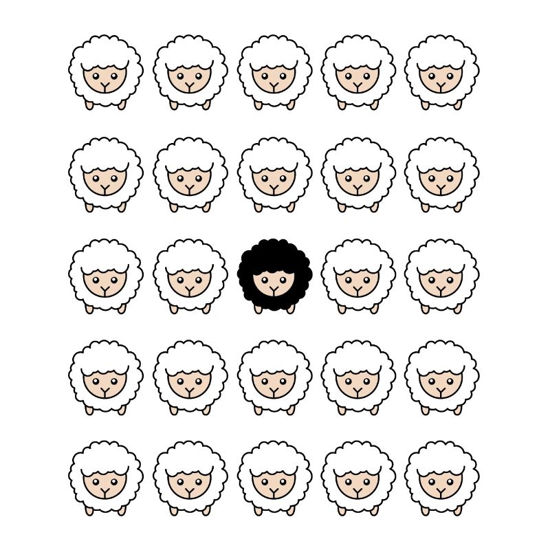 Schwarzes Schaf Außenseiter Schäfchen Geschenk