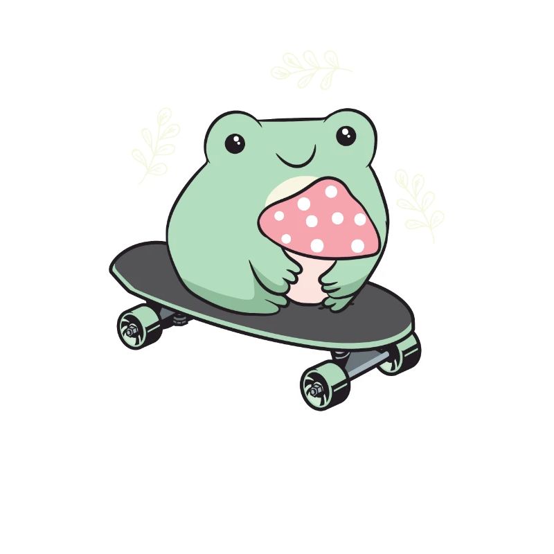 Cottagecore Aesthetic Kawaii Skateboarding Grenouille