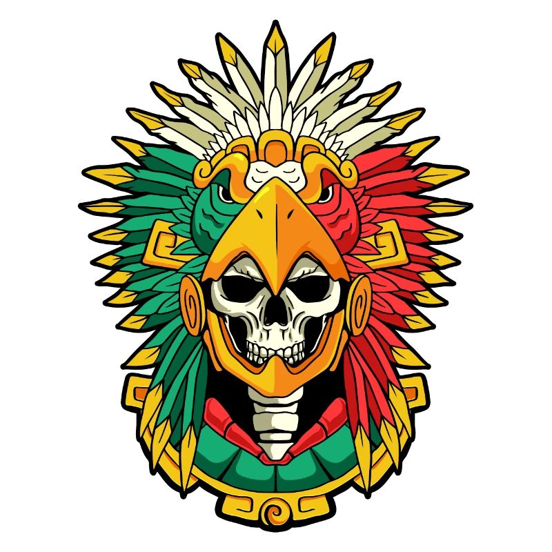 Aztec Eagle Warrior Mayan Skull Inca
