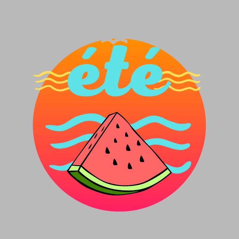 plage vacances à la mer été cercle pastèque soleil