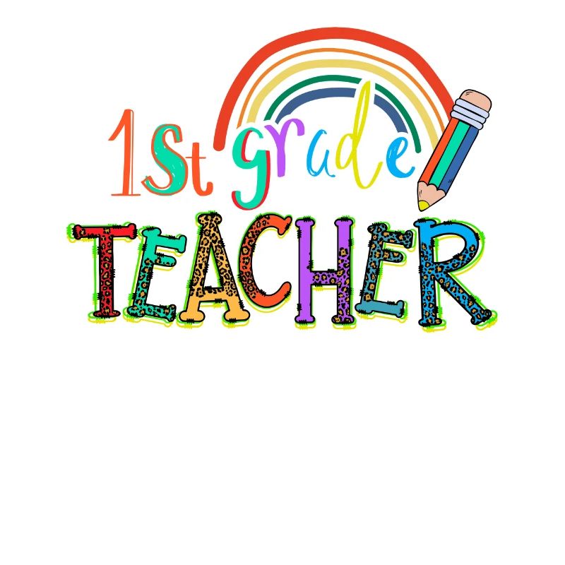 Leopard 1st Grade Teacher Rainbow