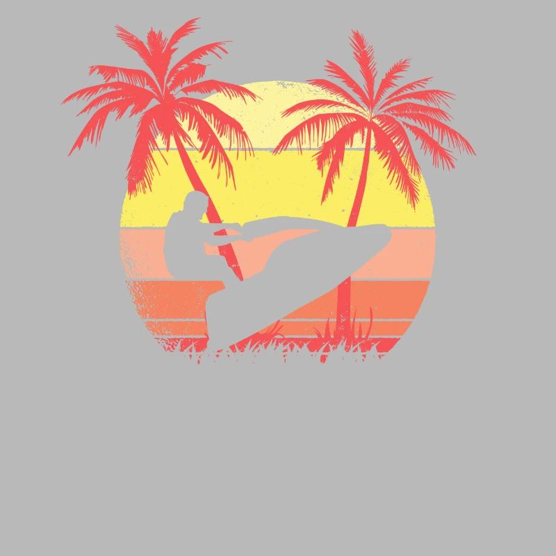 Jet Ski Summer Sunset 80s Palm Palm