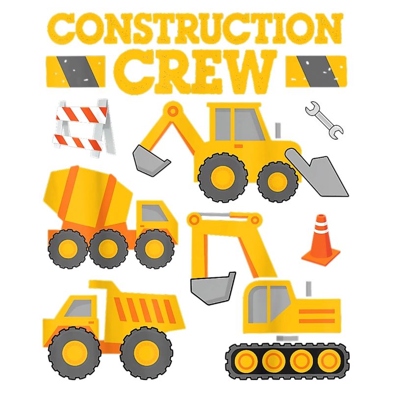 Construction Crew Worker Excavator Equipment Gift