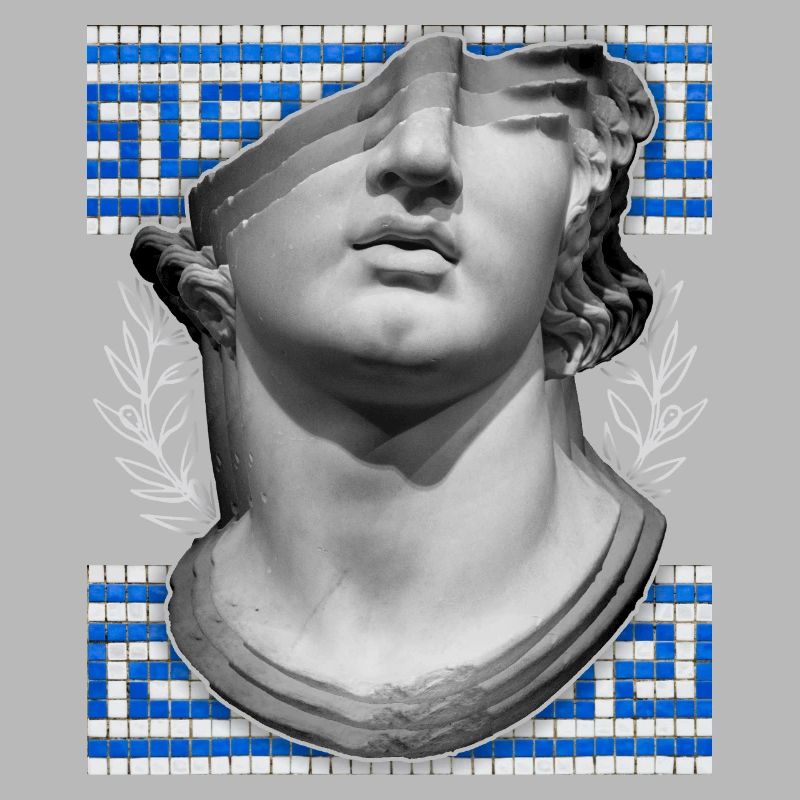 Greece, ancient sculpture, meandering pattern
