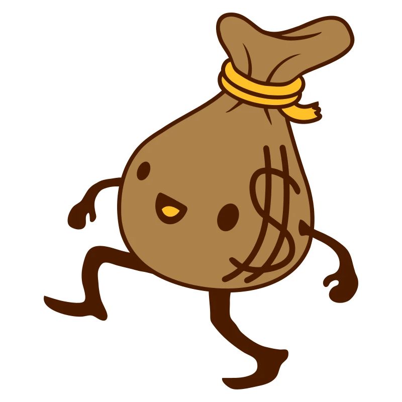 Comic lebendiger Geld Sack