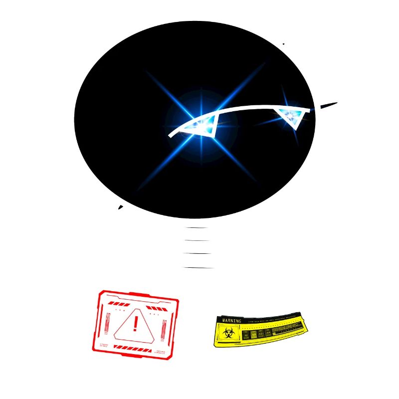 Robot Space Space observes warning sign