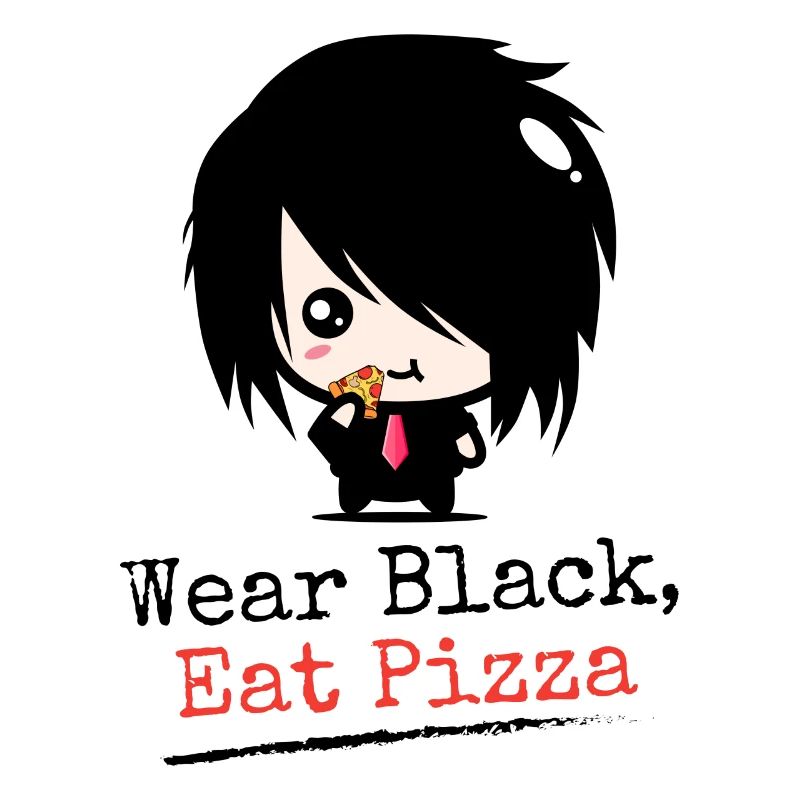 Tragen Sie Black Eat Pizza | Jungen Emo Kleidung | Emocoree