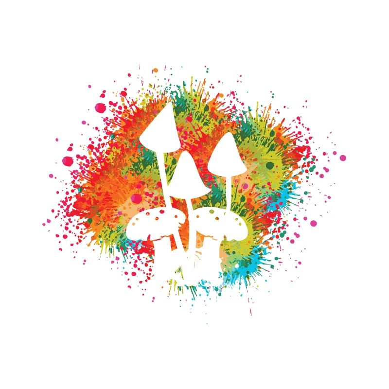 ÉCLABOUSSURE COLORÉE DE CONCEPTION DE CHAMPIGNONS DE COULEUR