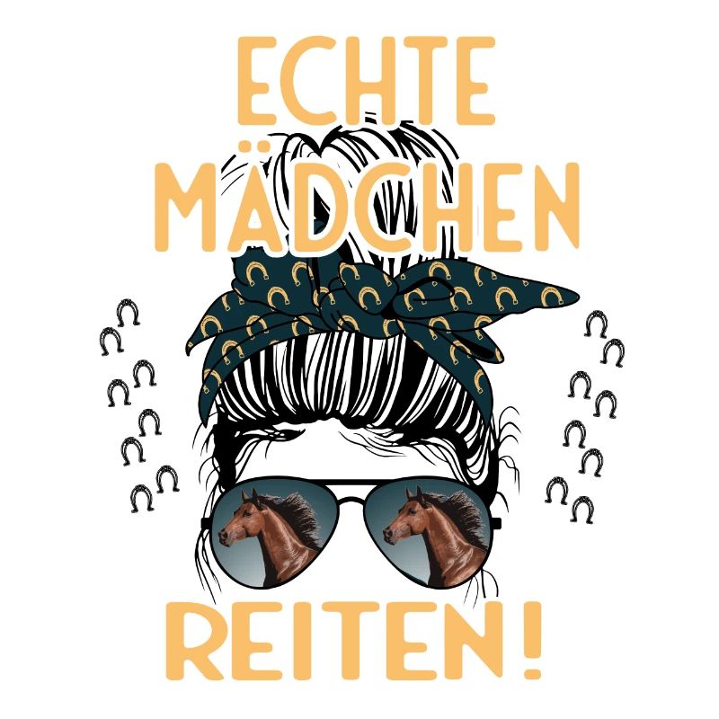 Echte Mädchen Reite Pferde Design