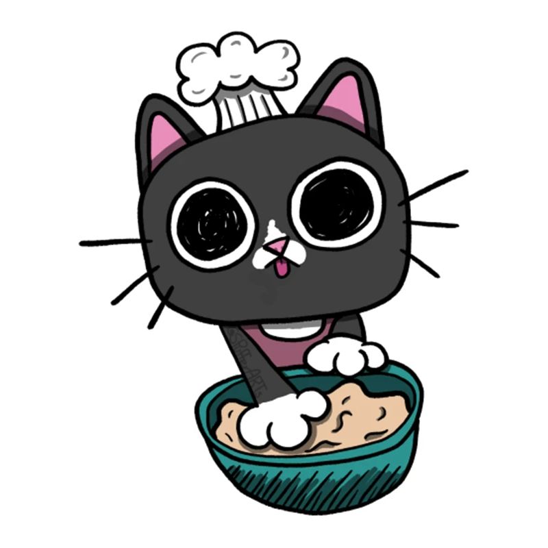 Kitty making Biscuits Cat Black