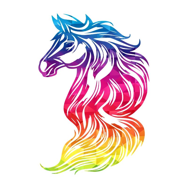Kunstvolles Einhorn in Regenbogenfarben