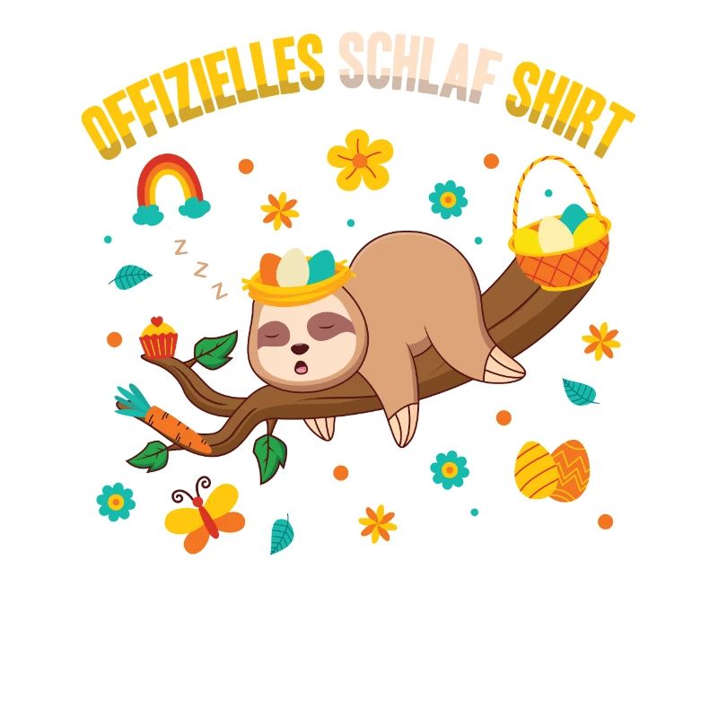 Official Sleep Shirt Cute Easter Sloth