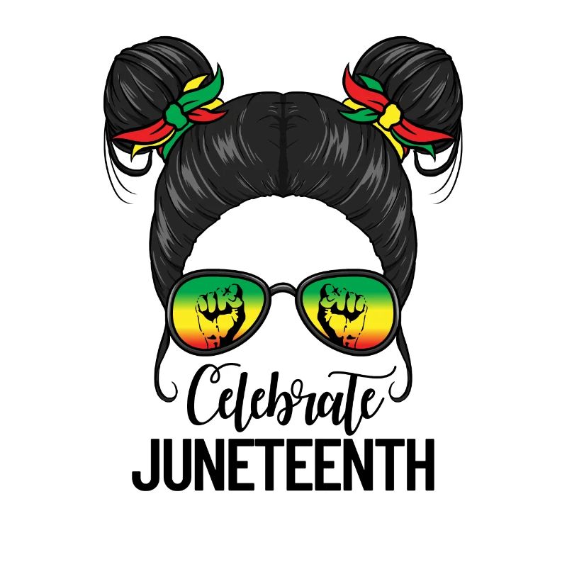 Feiern Sie Juneteenth Messy Bun Black Juneteenth