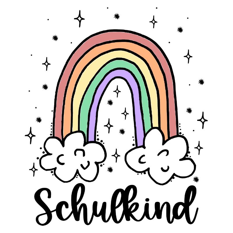 Schulkind Regenbogen Mädchen Junge Einschulung