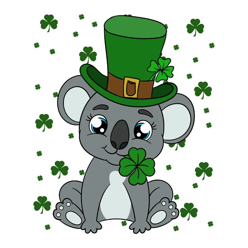 Koala mignon avec chapeau Saint Patrick