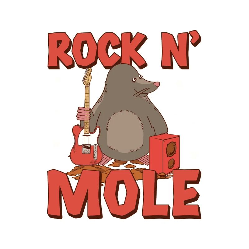 Funny Mole Rat Rock N' Mole For Mole Puns Lover