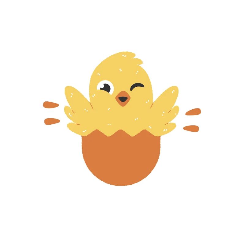 Egg-cited hatching chick