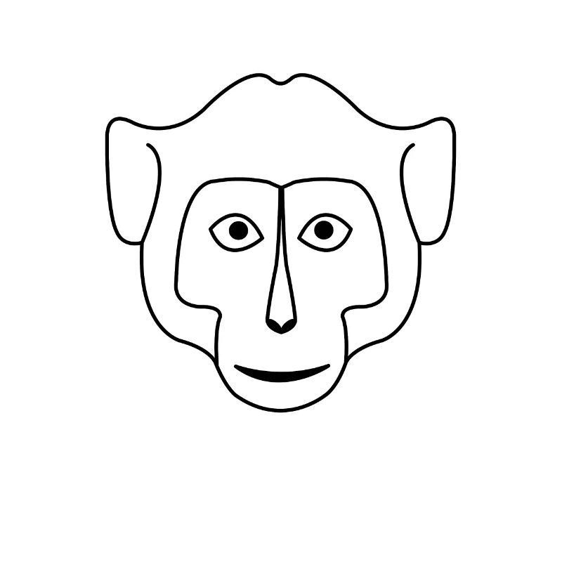 Monkey Face Drawing