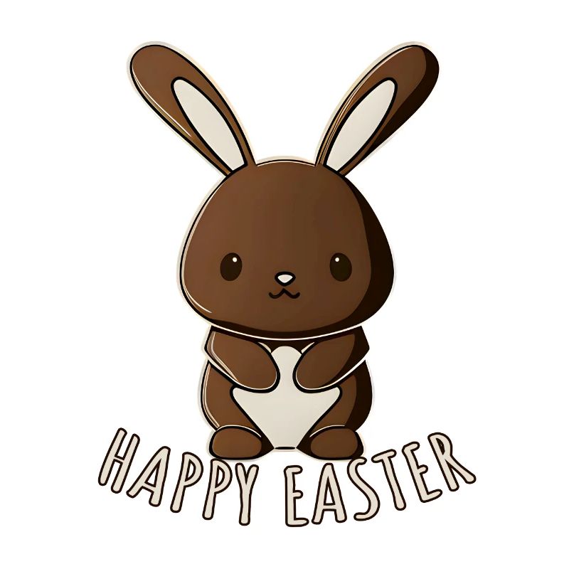 Chocolate Bunny Cute Easter Chocolate Bunny Happy