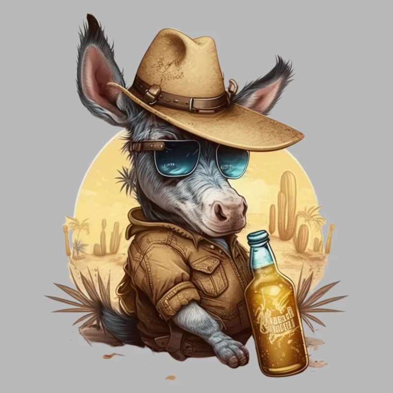 Mignon, cool bébé âne avec de la bière