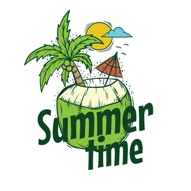 Summer Time Coconut Beach Holiday Sun Palm Tree