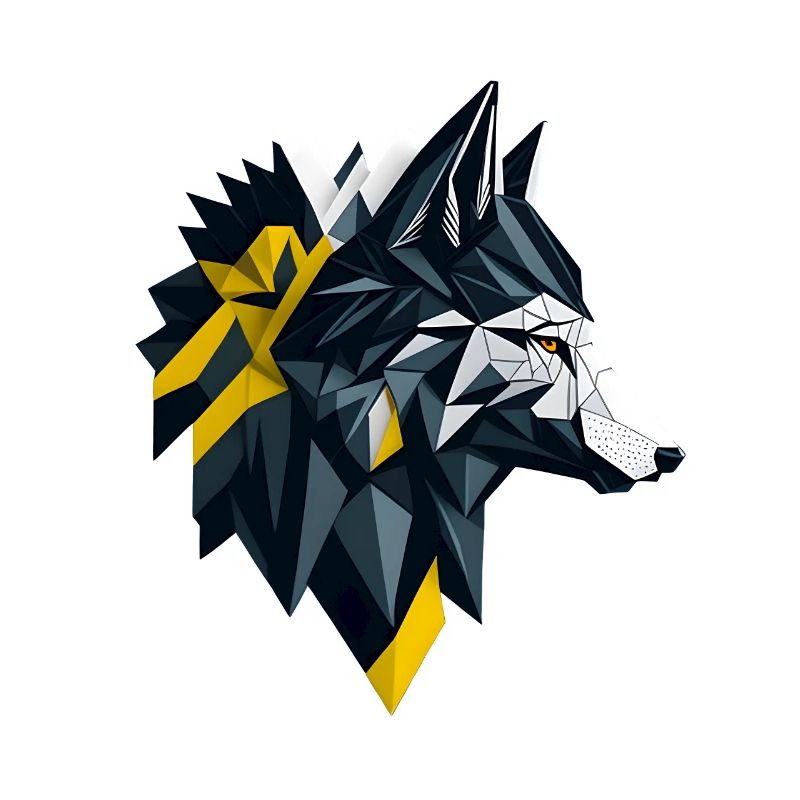 Geometric Wolf Head