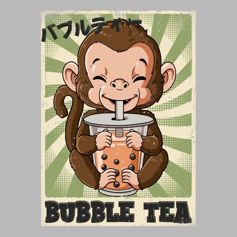 Boba Tea Monkey Bubble Tea