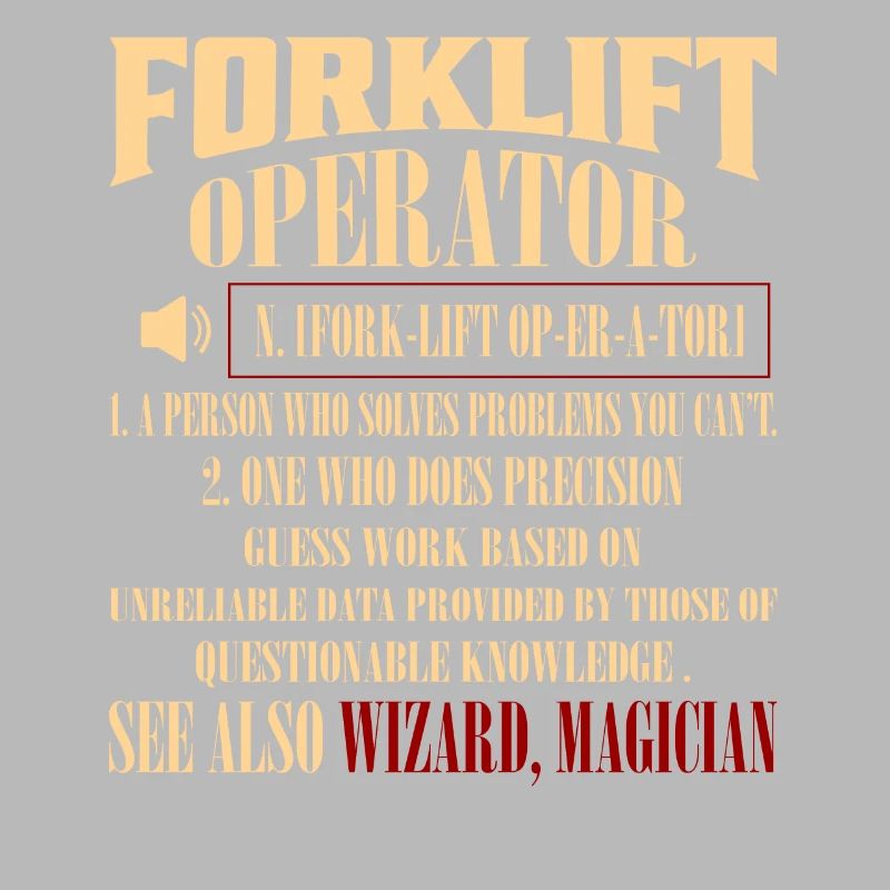 Forklift Operator Noun Operator Forklifter Driver