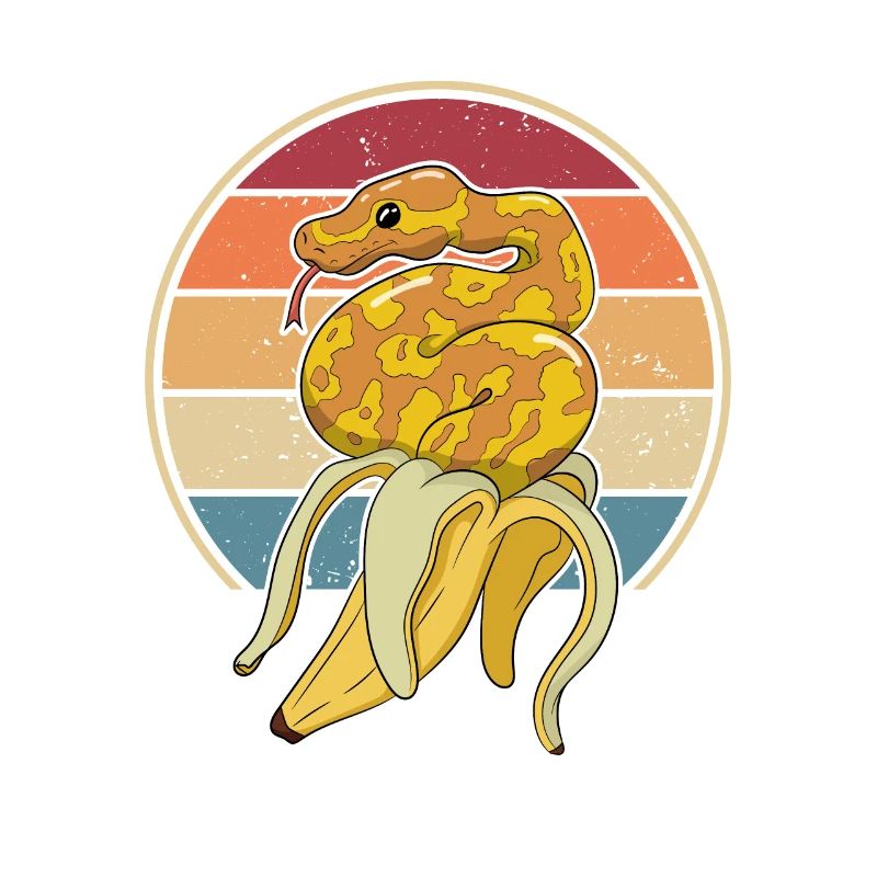 Retro Schlange Schuppenkriechtiere Python Banana