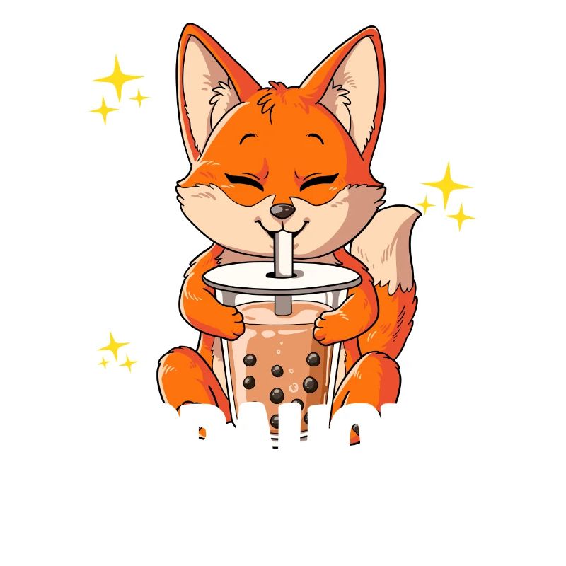 Bubble Tea Fox Boba Tea Bobaholic