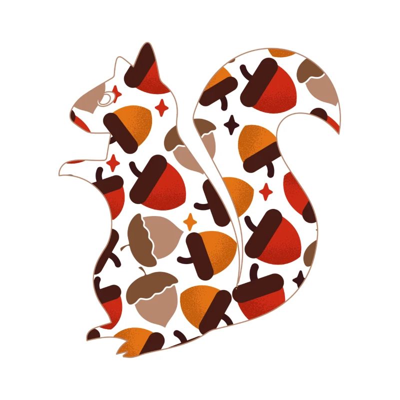 Squirrel Pattern Type Color Background Nut