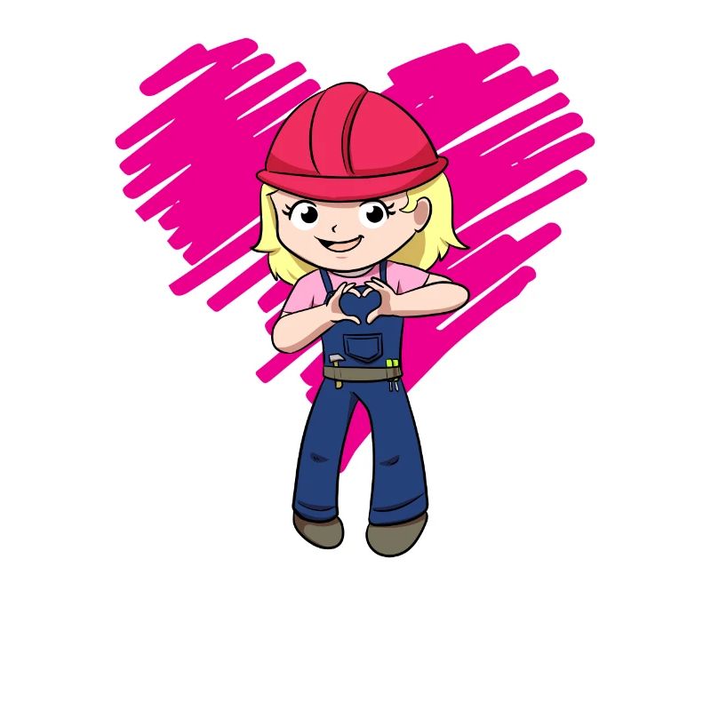 Excavator Construction Site Construction Worker Girl I Gift