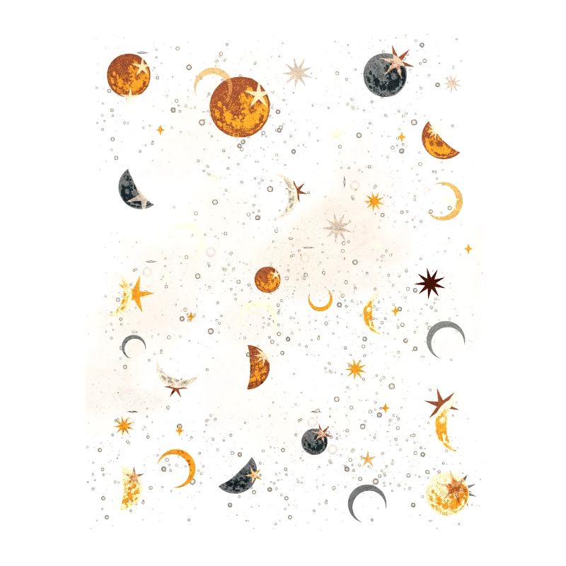 Celestial Aesthetics Moon Star Pattern