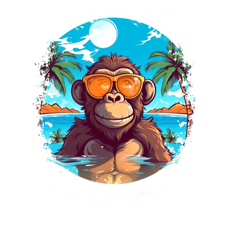 Tropical Vibes: Beach and Monkey Design for Summer