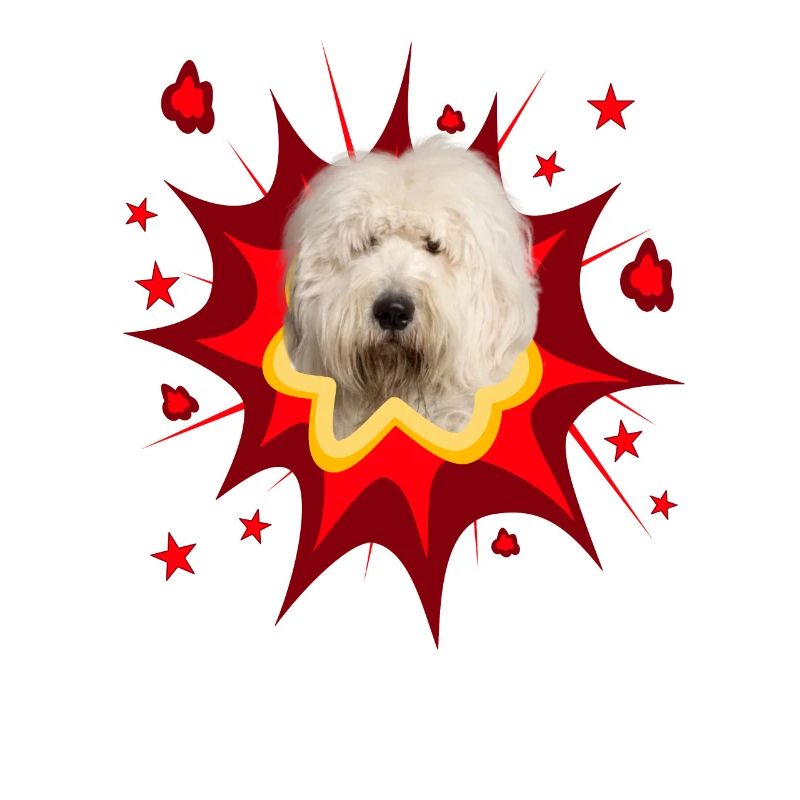 Conception de chien comique - Pow - Bobtail