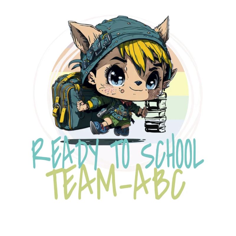 Schulanfänger kleiner Elf mit Schultasche Team ABC