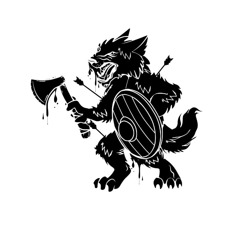 Wikinger Geschenkidee Mann Wolf Krieger Wikinger