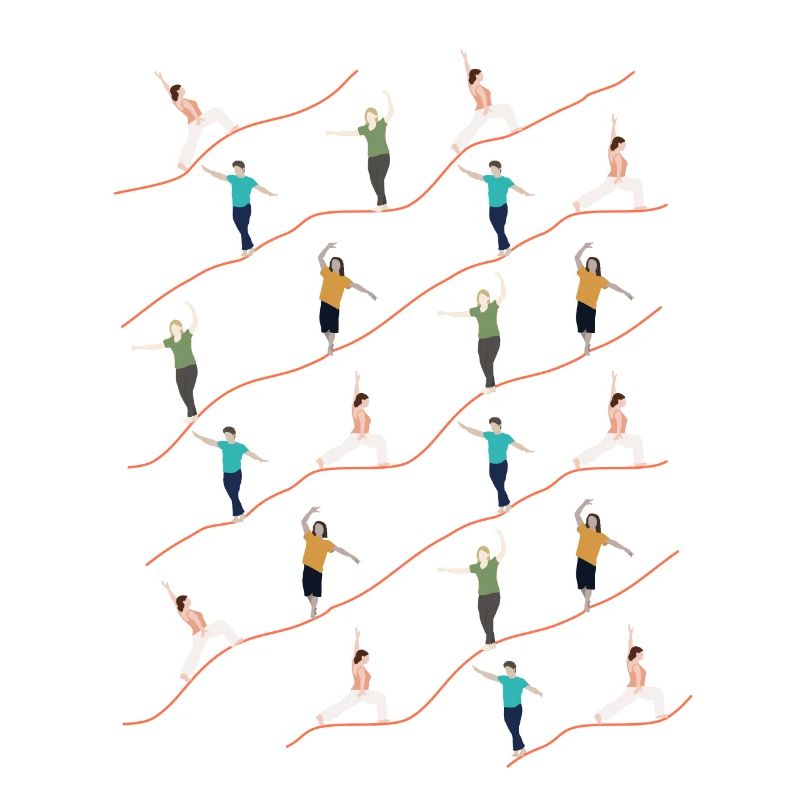 Pattern Illustration Slackers Balancing Indoor