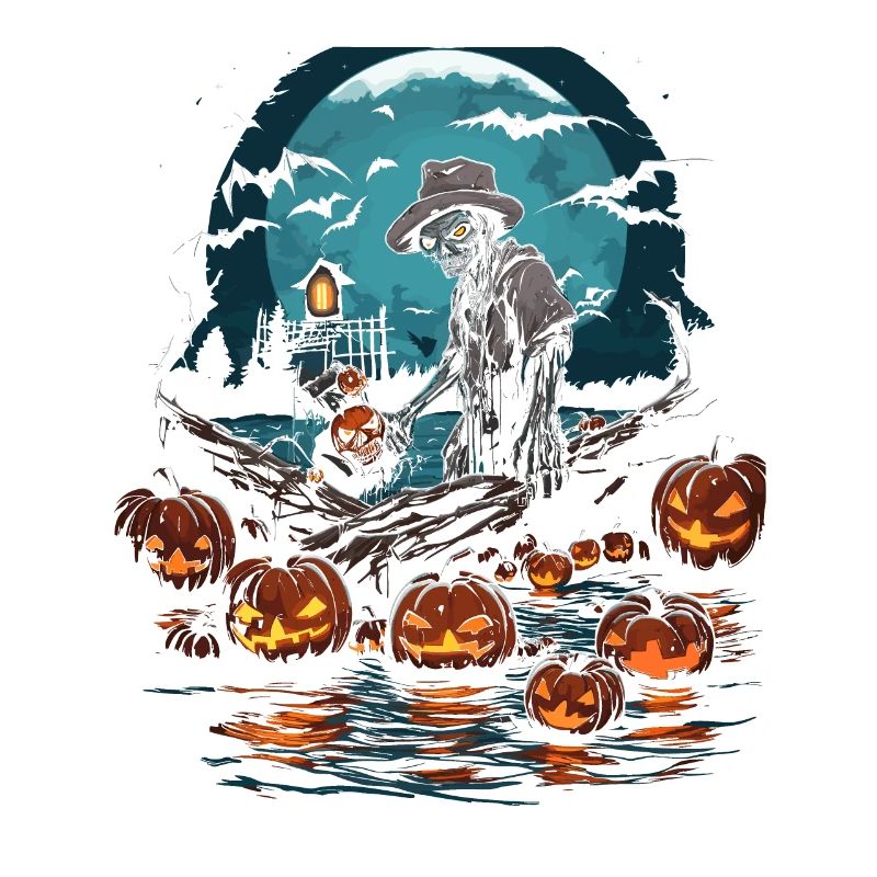 Pêcheur effrayant pêcheur d’Halloween effrayant