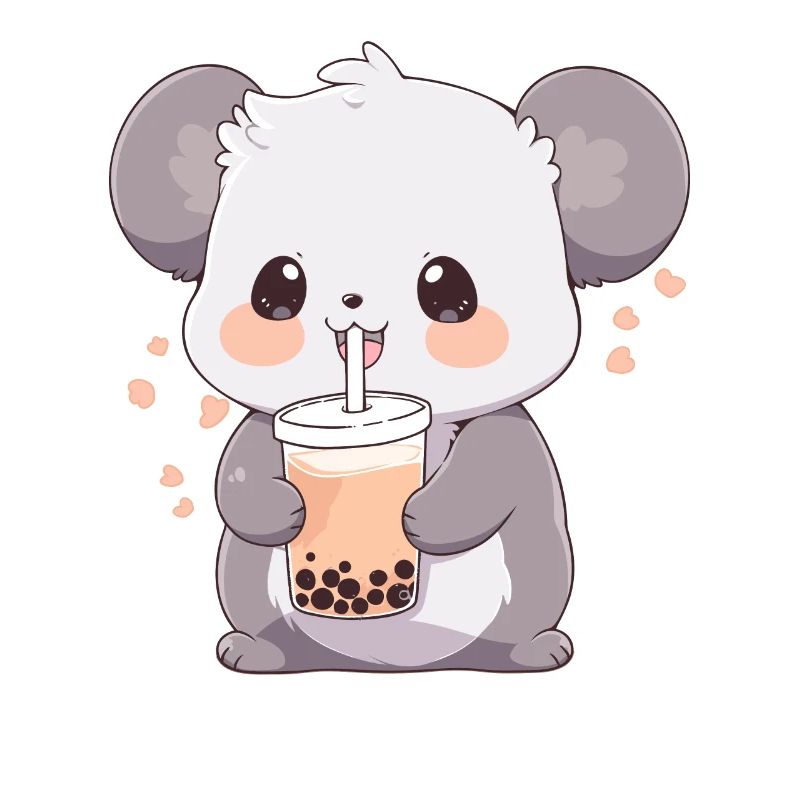 Kawaii Koala Boissons Boba Bubble Tea Chibi