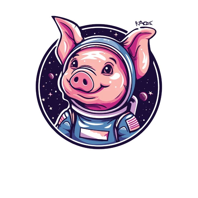 Un drôle d’astronaute cochon de l’espace