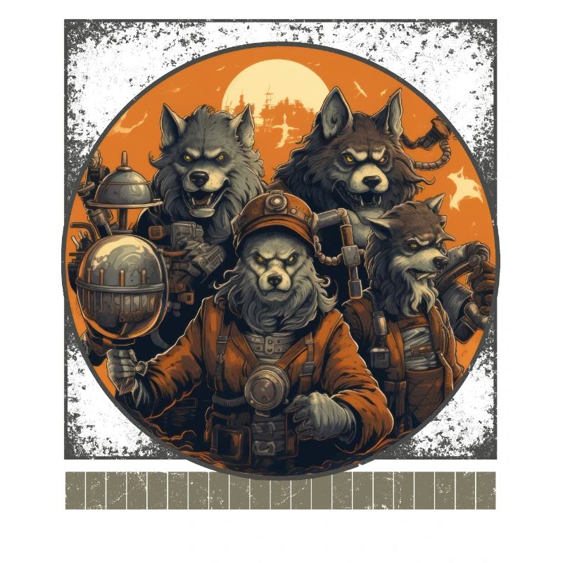 Steampunk Werewolf Tee, Clockwork Pumpkin