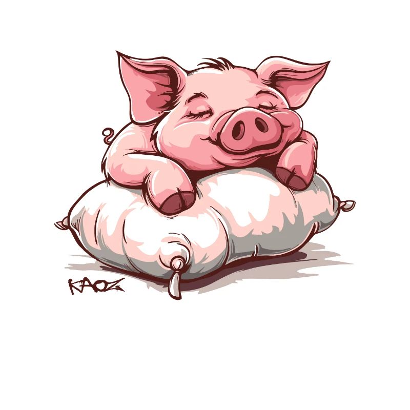 Dors bien sur l’oreiller, petit cochon