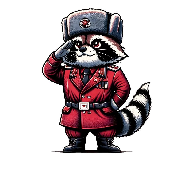 Dessin animé de raton laveur communiste