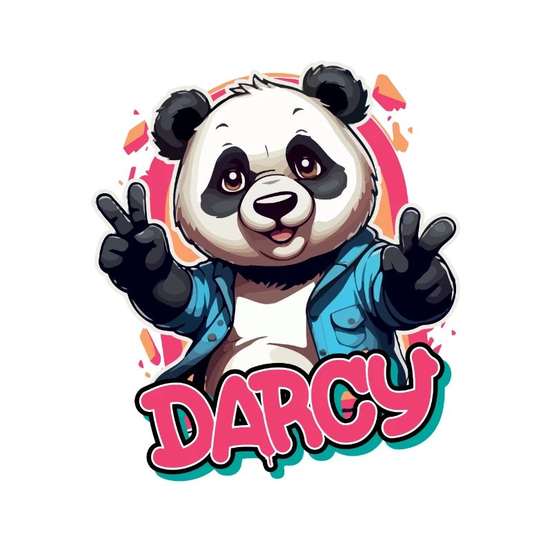 DARCY - Schöner Mädchen Name mit coolem Panda
