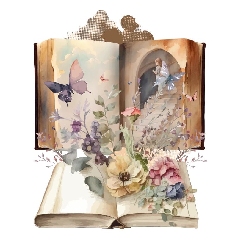 Vintage Buch Bücher Nostalgisch Blumen