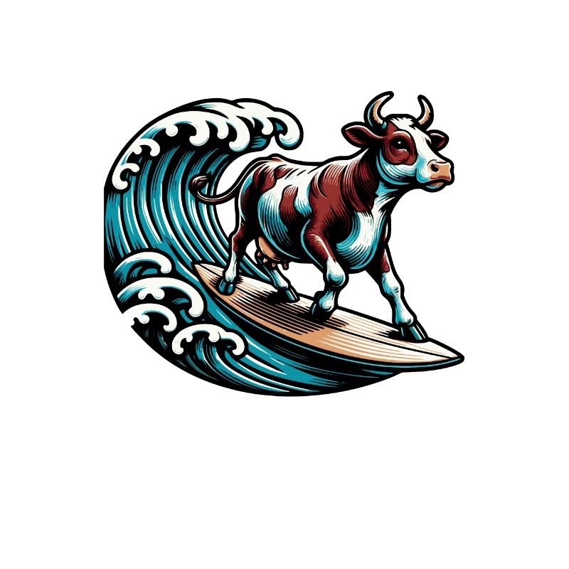 Vache surfeuse